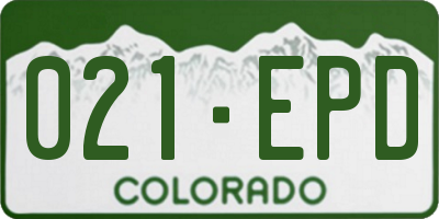 CO license plate 021EPD
