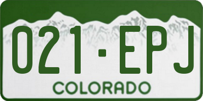 CO license plate 021EPJ