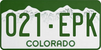 CO license plate 021EPK