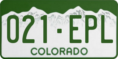 CO license plate 021EPL