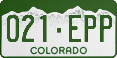 CO license plate 021EPP