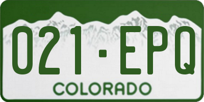 CO license plate 021EPQ