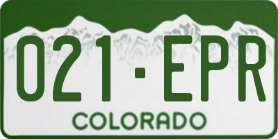 CO license plate 021EPR
