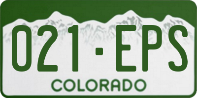 CO license plate 021EPS