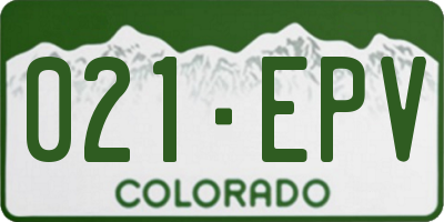 CO license plate 021EPV