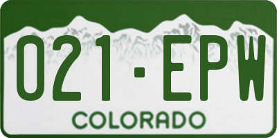 CO license plate 021EPW