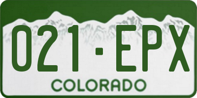 CO license plate 021EPX