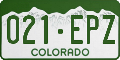 CO license plate 021EPZ