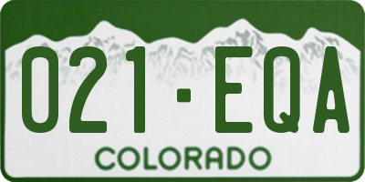 CO license plate 021EQA