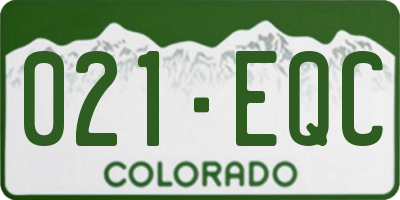 CO license plate 021EQC