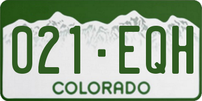 CO license plate 021EQH