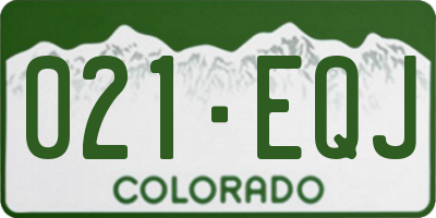 CO license plate 021EQJ