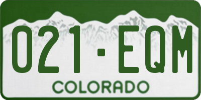 CO license plate 021EQM