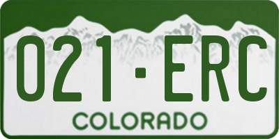 CO license plate 021ERC