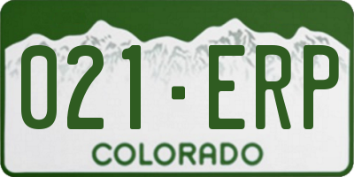 CO license plate 021ERP