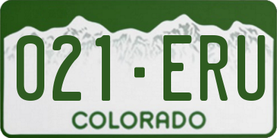 CO license plate 021ERU