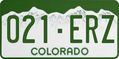 CO license plate 021ERZ