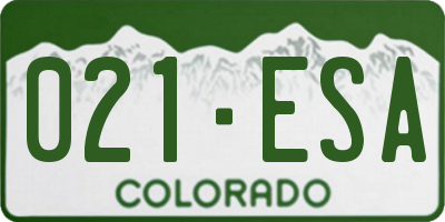 CO license plate 021ESA