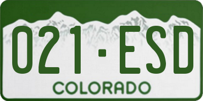 CO license plate 021ESD