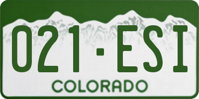 CO license plate 021ESI