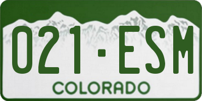 CO license plate 021ESM