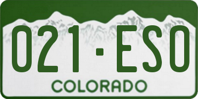 CO license plate 021ESO
