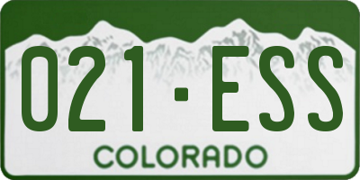 CO license plate 021ESS