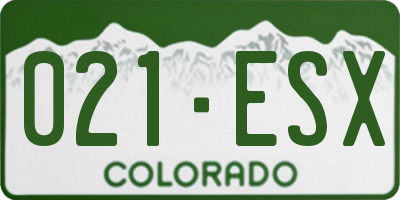 CO license plate 021ESX