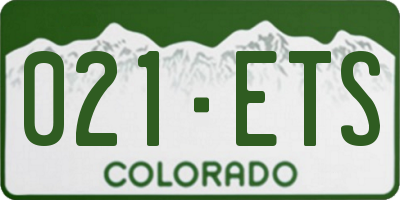 CO license plate 021ETS