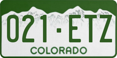CO license plate 021ETZ