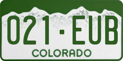 CO license plate 021EUB