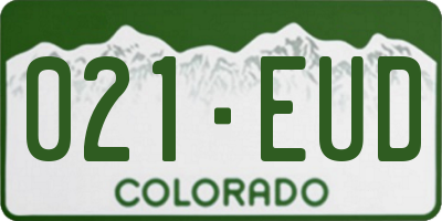CO license plate 021EUD