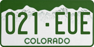 CO license plate 021EUE