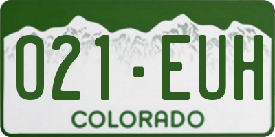 CO license plate 021EUH