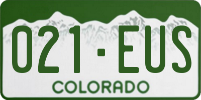 CO license plate 021EUS