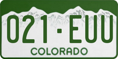 CO license plate 021EUU