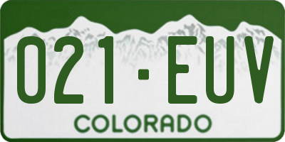 CO license plate 021EUV