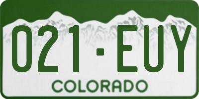 CO license plate 021EUY