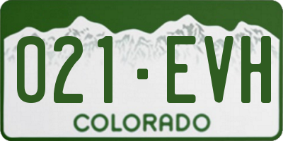 CO license plate 021EVH