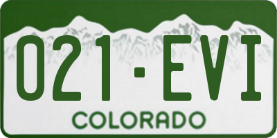 CO license plate 021EVI