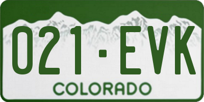 CO license plate 021EVK