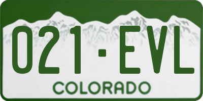 CO license plate 021EVL