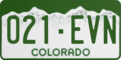 CO license plate 021EVN