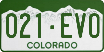 CO license plate 021EVO