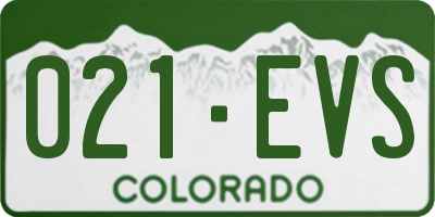 CO license plate 021EVS