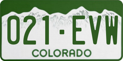 CO license plate 021EVW