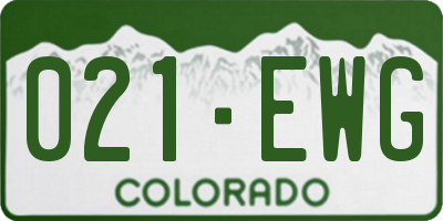 CO license plate 021EWG