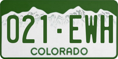 CO license plate 021EWH