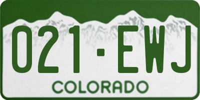 CO license plate 021EWJ