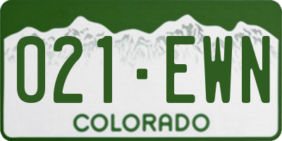 CO license plate 021EWN